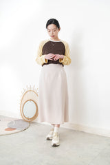 Beige 2 ways premium skirt w/ chiffon layering