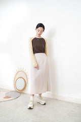 Beige 2 ways premium skirt w/ chiffon layering