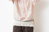 Sakura pink chiffon blouse with hoodies