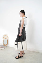 Canvas tote w/ leather handles