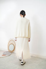 Ivory knit elegant cape