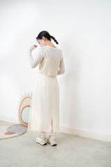 Ivory knit cami w/ ribbon strings