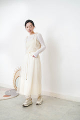 Ivory knit cami w/ ribbon strings