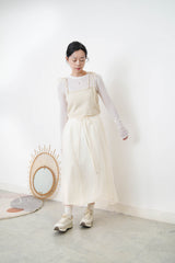 Ivory knit cami w/ ribbon strings