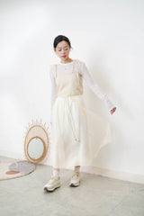 Ivory knit cami w/ ribbon strings