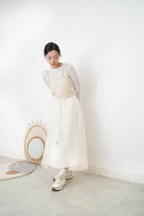 Cream 2 ways premium skirt w/ chiffon layering