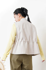 Light grey vest jacket w/ waist string