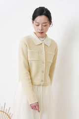 Cream oultline cardigan w/ detail buttons