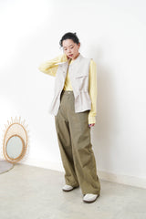 Light grey vest jacket w/ waist string