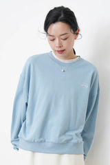 Sky blue spring pullover w/ embroidery