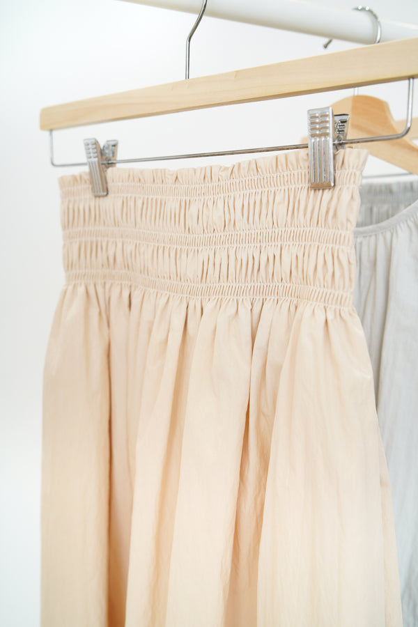 Pastel peach skirt w/ detail elastic waist