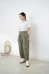 Khaki balloon pants w/ double layering