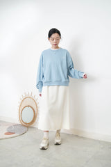 Sky blue spring pullover w/ embroidery