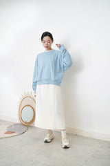 Cream 2 ways premium skirt w/ chiffon layering