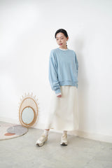Sky blue spring pullover w/ embroidery