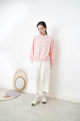 Sakura pink spring pullover w/ embroidery