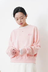 Sakura pink spring pullover w/ embroidery