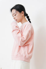Sakura pink spring pullover w/ embroidery