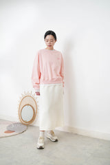 Sakura pink spring pullover w/ embroidery