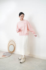 Sakura pink spring pullover w/ embroidery