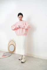 Sakura pink spring pullover w/ embroidery