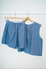 Denim shorts in elastic waist