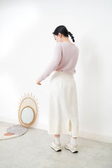 Cream 2 ways premium skirt w/ chiffon layering