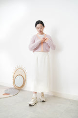 Cream 2 ways premium skirt w/ chiffon layering