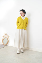 Mustard soft cardigan in v neck