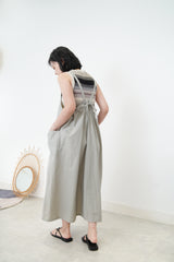 Grey cargo overall w/ adjustable detail back