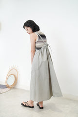 Grey cargo overall w/ adjustable detail back