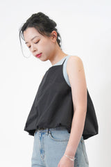 Black cami square neck cami / balloon hem