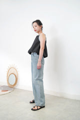 Black cami square neck cami / balloon hem