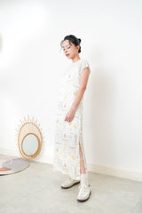 White flower cami dress