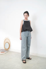 Black cami square neck cami / balloon hem