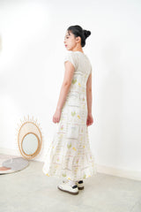 White flower cami dress