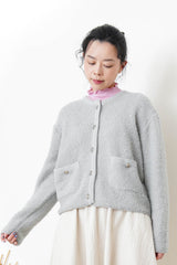 Grey 90% merino wool cardigan