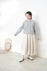 Off white balloon skirt w/ texture