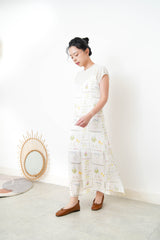White flower cami dress