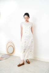 White flower cami dress