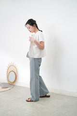 White premium vest w/ round hem