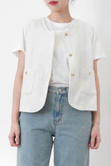 White premium vest w/ round hem