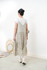 Grey floral cami dress w/ hair scrunchies