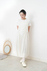 Cream cami dress in detail pleats