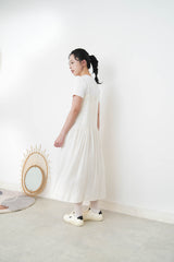 Cream cami dress in detail pleats