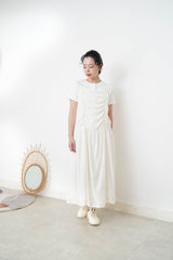 Cream cami dress in detail pleats