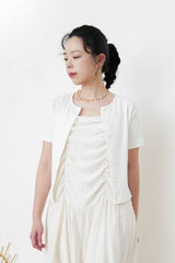 Cream cami dress in detail pleats