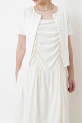 Cream cami dress in detail pleats