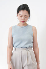 Blue soft basic vest