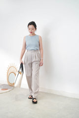 light beige trousers in slim cutting